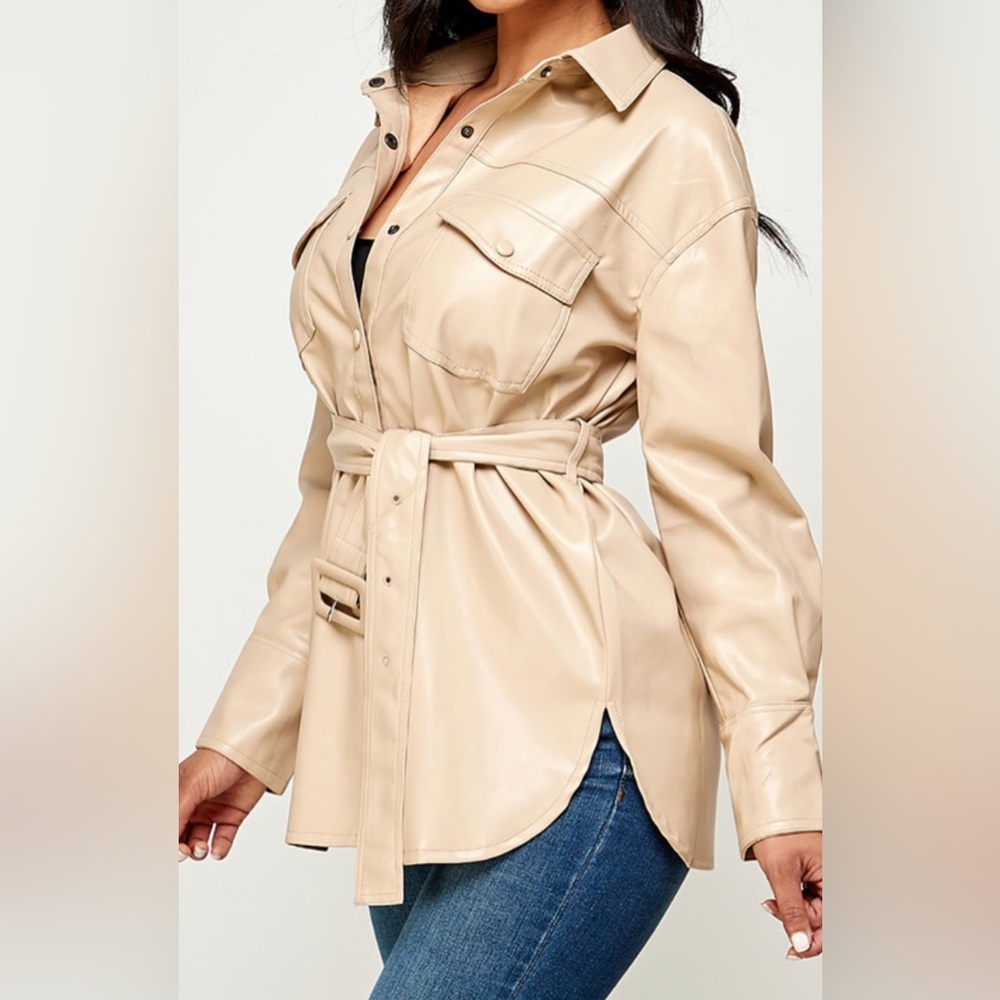 Faux leather jacket/ top